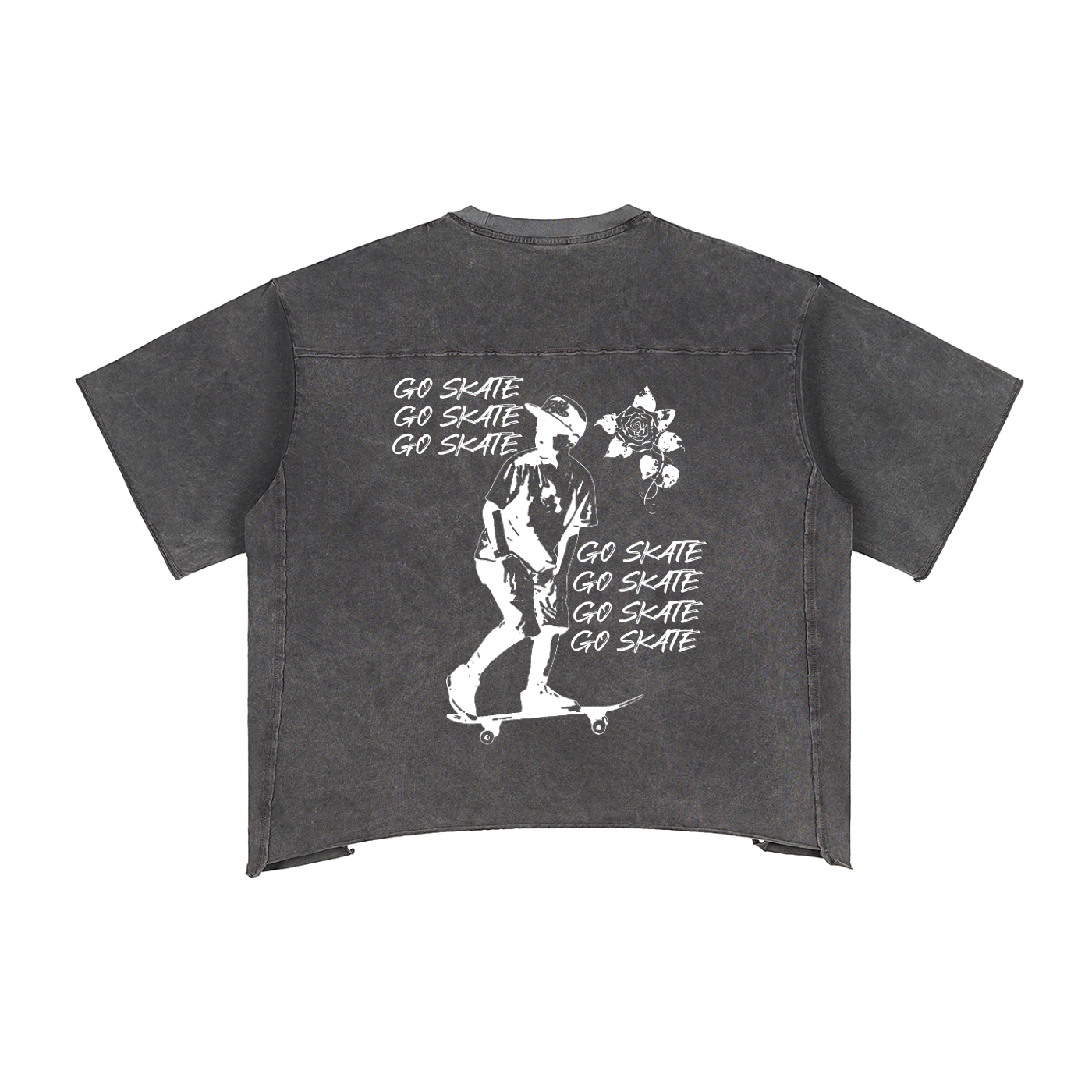 Darkloom "GO SKATE" Raw Edge Tee
