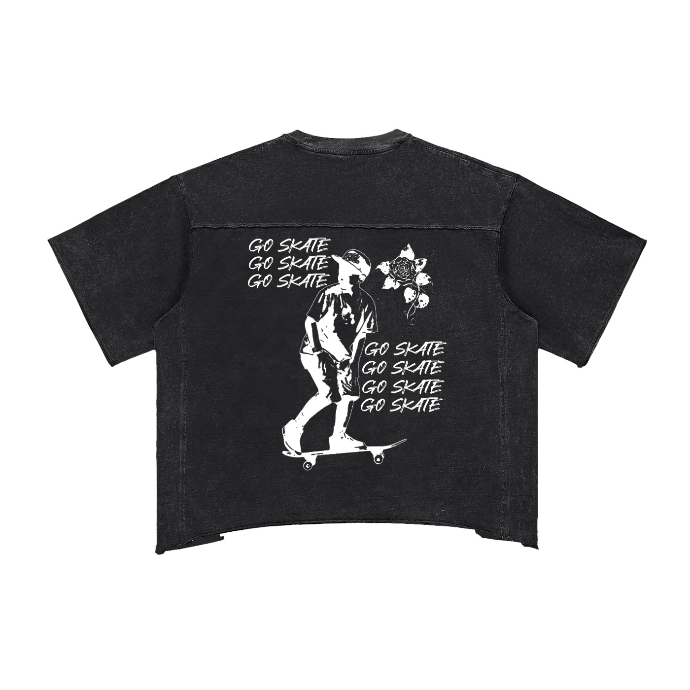 Darkloom "GO SKATE" Raw Edge Tee
